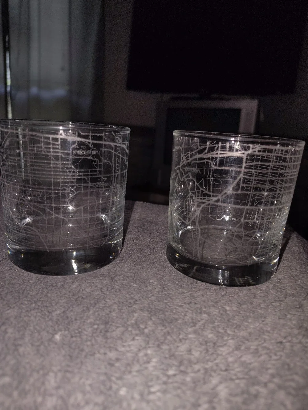 Denver Map Etched Whiskey Glasses - Set of 2